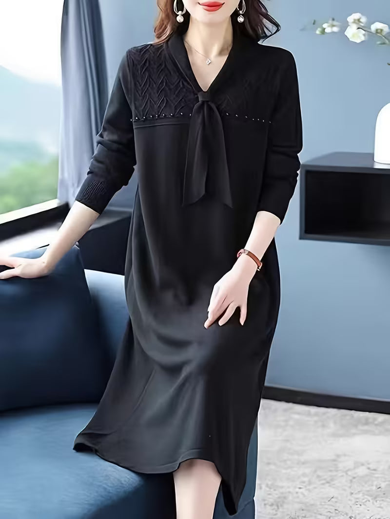 Solid Mid-Length Sweater Skirt Women'S 2026 Autumn Winter New Loose All-Match Temperament Age-Reducing Sweater Dress