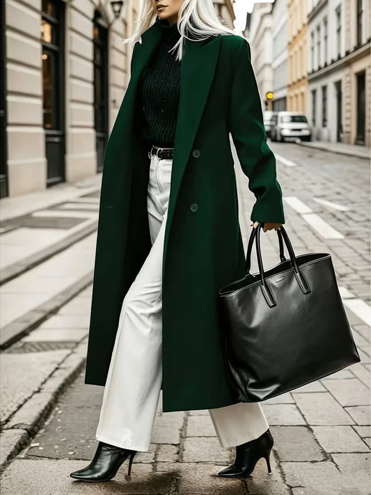 Women'S Overcoat, Long-Sleeved Winter Office Party Casual Outfit, Mature Professional Jacket, Textured Fabric, Fashionable Outerwear, Casual, Autumn And Winter