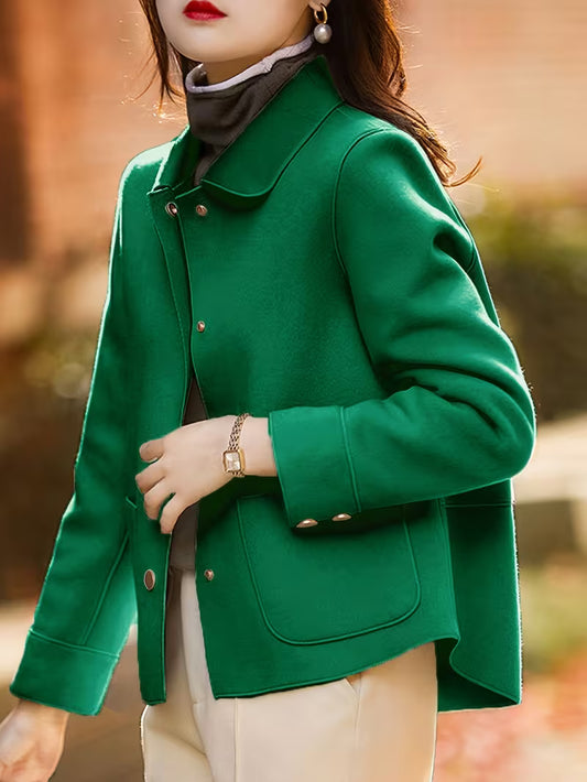 [Elegant Women's Blazer] Elegant Women's Blazer | Single-Breasted Lapel Collar | Structured H-Silhouette Coat, Long Sleeve Button-Front Jacket for Office