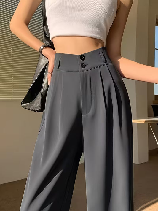 Ice Fiber Fabric Cool Touch Ultra-Thin Summer Women's Long Pants, 2026 Spring/Summer New Style Slim Fit Suit Pants, Trendy Women's Pants, Wide-Leg Loose Fit
